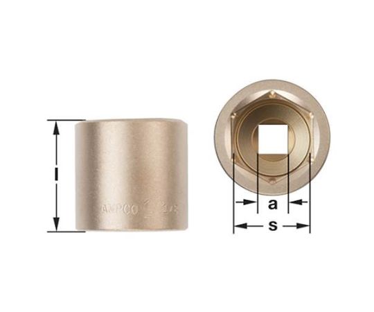 エスコ 1/2"sq×32mm,ソケット(ノンスパーキング) EA642LM-32 1個_3