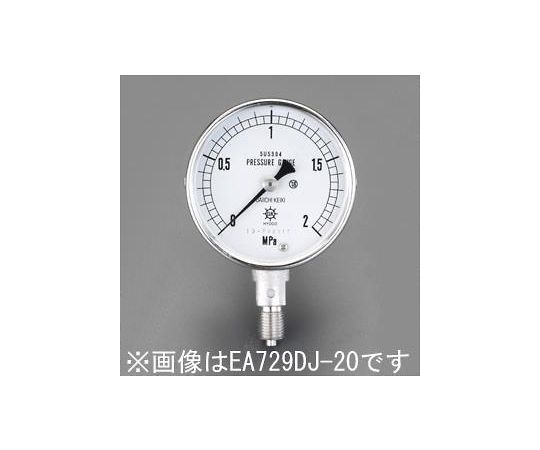 エスコ 圧力計(ステンレス製) G1/4"/100mm/0-3.0MPa EA729DL-30 1個