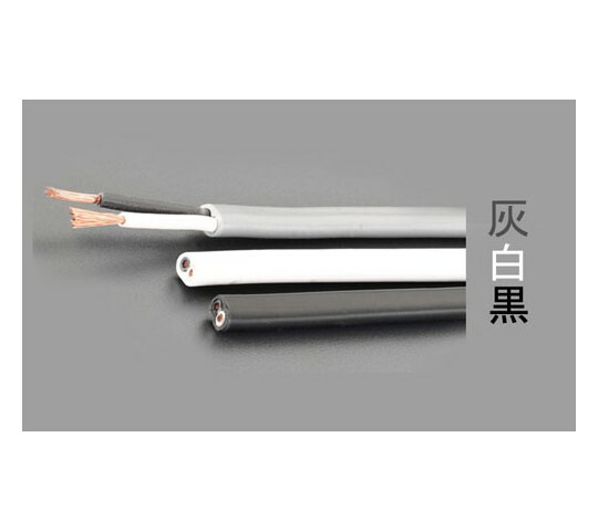 エスコ ビニールキャブタイヤ 有線テレビ（黒） 125V/12A/50m EA940AK-29 1巻