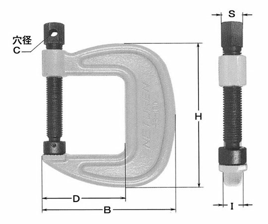 エスコ 0-100mm/118mmスクリュークランプ EA984DD-100 1個_2
