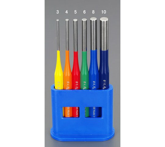 エスコ 平行ピンポンチ（マルチカラー）　3.0-10mm/6本組 EA572DR 1組の通販は 7,964円