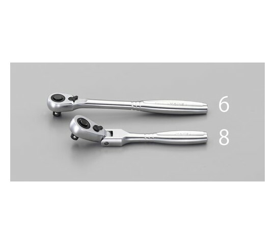 エスコ ラチェットハンドル（首振り・ロッキング）　1/4"DR/92mm EA618HA-8 1本の通販は 6,128円