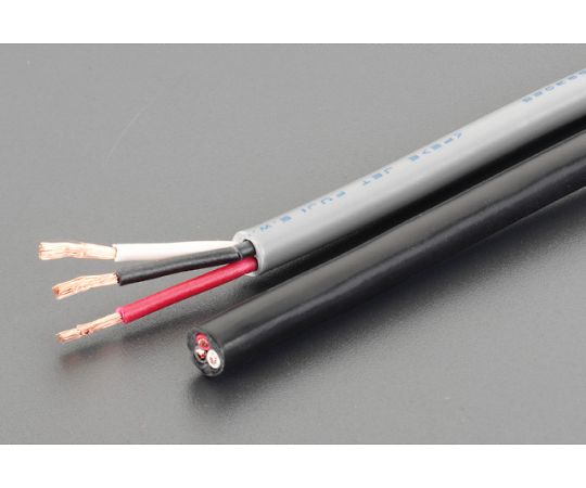 エスコ ビニールキャブタイヤケーブル(3芯/黒)　300V/12A/20m EA940AG-20 1巻