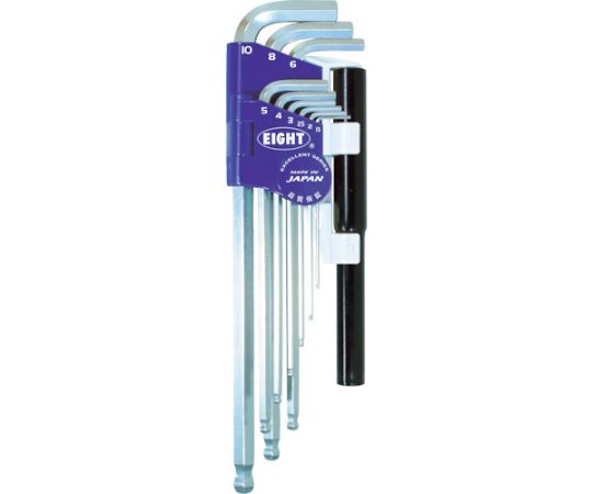 エイト 六角棒スパナ　テーパーヘッド　エキストラロング　パイプ付　セット TLS-9NP 1セットの通販は