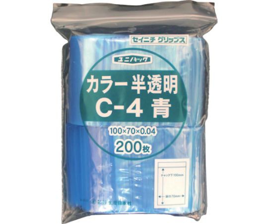 生産日本社（セイニチ） 「ユニパック」 C-4 青 100×70×0.04 （200枚入