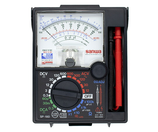 三和電気計器（sanwa） アナログマルチテスタ　耐衝撃メーター SP-18D 1個