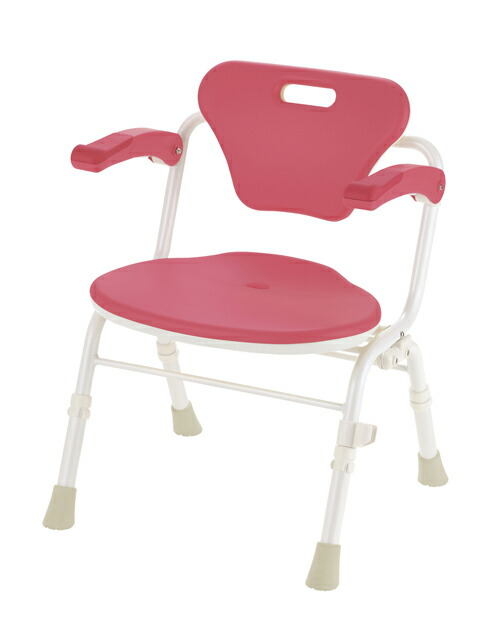 ※ヤワラカシャワーチェア クレオ折リタタミ 肘掛付520 ピンク 19215 リッチェルの通販は