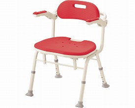 ※○折りたたみｼｬﾜｰﾍﾞﾝﾁ IS ﾚｯﾄﾞ 536-322 アロン化成