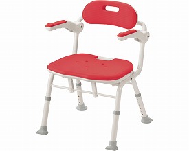 ※○折りたたみｼｬﾜｰﾍﾞﾝﾁ ISﾌｨｯﾄ ﾚｯﾄﾞ 2127 536-105 アロン化成
