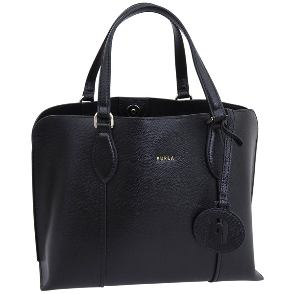フルラ バッグ レディース トートバッグ アウトレット レザー ブラック VITTORIA NEW-M TOTE BAG WB01510ARE000O6000 FURLA