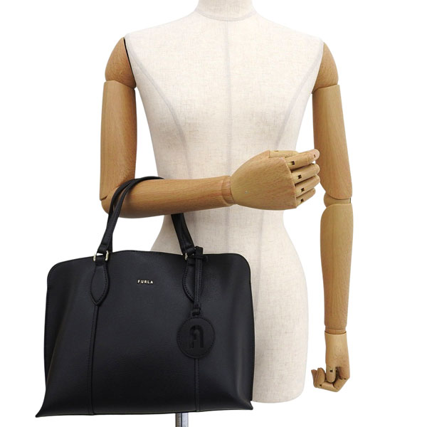 フルラ バッグ レディース トートバッグ アウトレット レザー ブラック VITTORIA NEW-M TOTE BAG WB01510ARE000O6000 FURLA_5