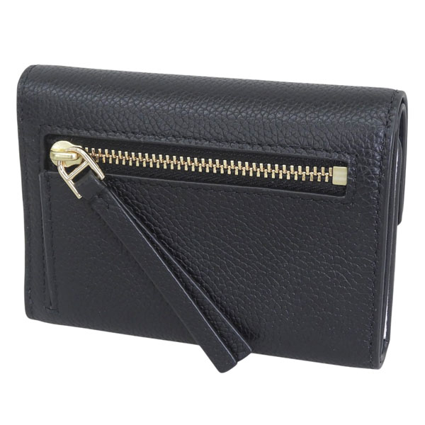トリーバーチ 財布 レディース 三つ折り財布 アウトレット レザー ブラック ROBINSON PEBBLED SMALL WALLET 165002-001 TORY BURCH_3