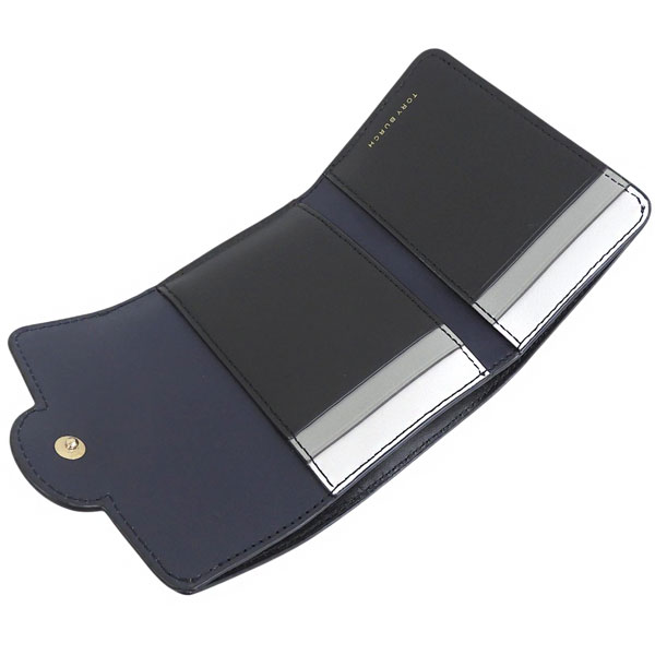 トリーバーチ 財布 レディース 三つ折り財布 アウトレット レザー ブラック ROBINSON PEBBLED SMALL WALLET 165002-001 TORY BURCH_4