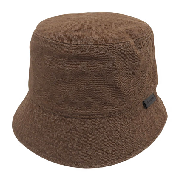 コーチ職 かぶり笠 メンズ レディース かぶり笠 XS/S 綿織物 赤銅色 SIGNATURE C COTTON JACQUARD BUCKET HAT CEG02MPLXSS COACH