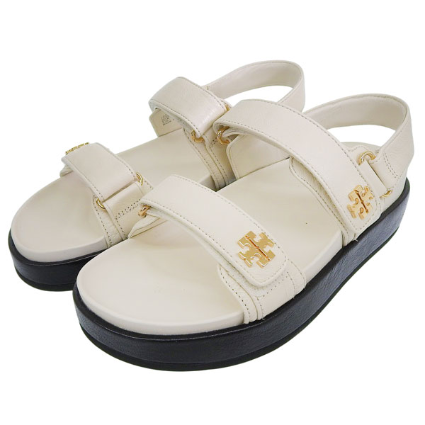 トリーバーチ 靴 レディース サンダル アウトレット 25.5cm レザー ホワイト KIRA SPORT SANDAL 144328-104255 TORY BURCH