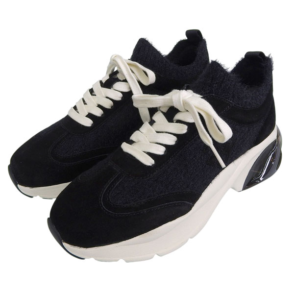 トリーバーチ 靴 レディース スニーカー アウトレット 23.5cm ブラック GOOD LUCK MOHAIR TRAINER 148597-006235 TORY BURCH