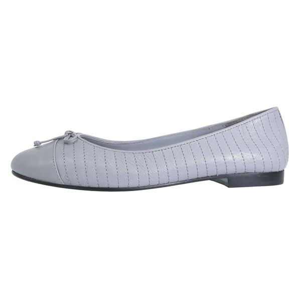 トリーバーチ 靴 レディース パンプス アウトレット 23.5cm レザー グレー CAP-TOE QUILTED BALLET 156249-029235 TORY BURCH_2