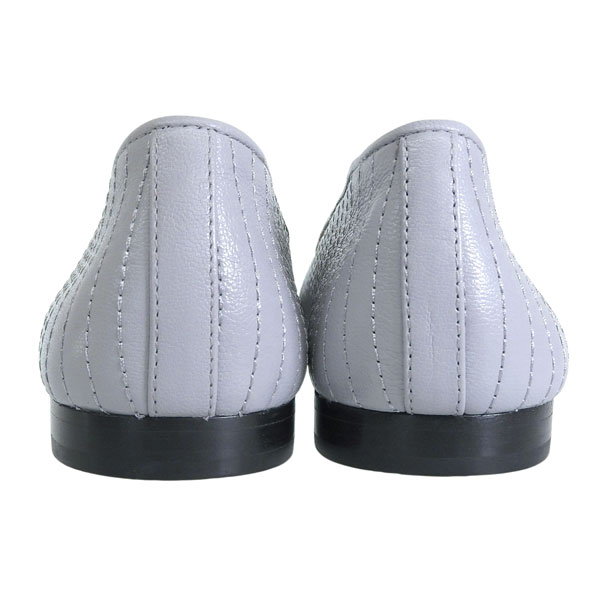 トリーバーチ 靴 レディース パンプス アウトレット 23.5cm レザー グレー CAP-TOE QUILTED BALLET 156249-029235 TORY BURCH_3