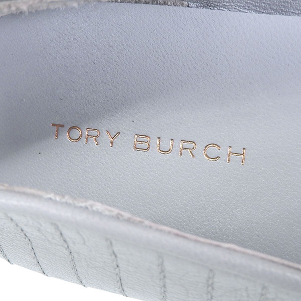トリーバーチ 靴 レディース パンプス アウトレット 23.5cm レザー グレー CAP-TOE QUILTED BALLET 156249-029235 TORY BURCH_5