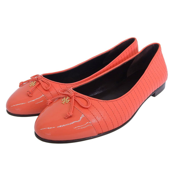 トリーバーチ 靴 レディース パンプス アウトレット 24cm レザー コーラル CAP-TOE QUILTED BALLET 159062-65024 TORY BURCH