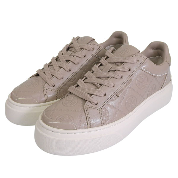 トリーバーチ 靴 レディース スニーカー アウトレット 22.5cm レザー ベージュ T MONOGRAM LADYBUG SNEAKER 161489-200225 TORY BURCH