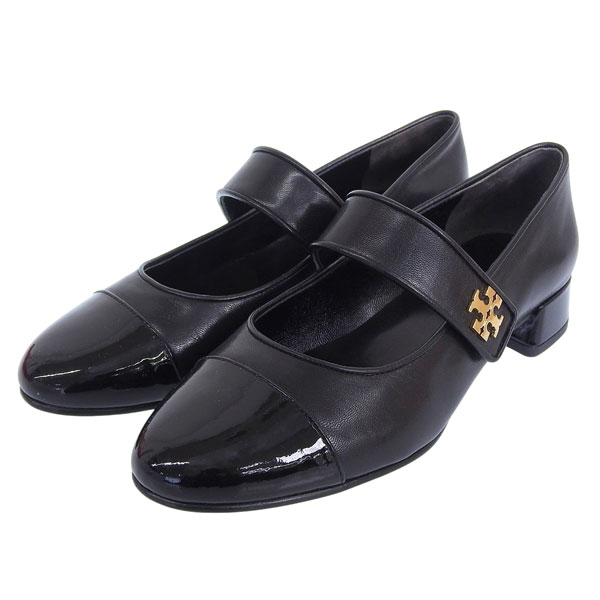 トリーバーチ 靴 レディース パンプス アウトレット 23.5cm レザー ブラック CAP-TOE MARY JANE HEEL BALLET 25MM C-WIDTH 161781-004235 TORY BURCH