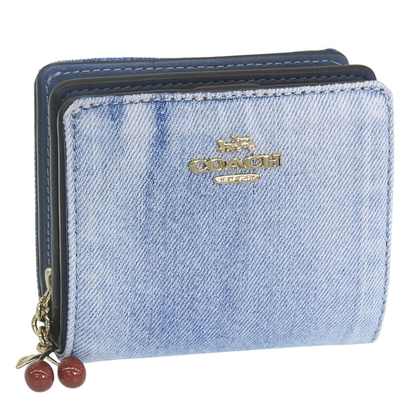 コーチ 財布 レディース 二つ折り財布 アウトレット ブルー SNAP WLT LVD DNM CHR CEC35IMNIM COACH