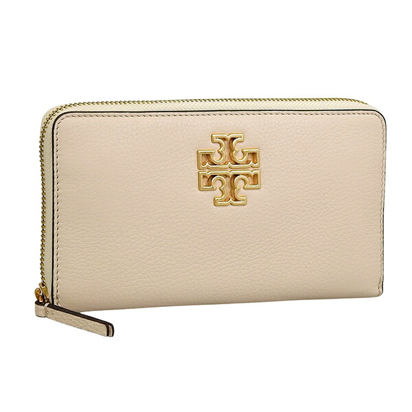 トリーバーチ 財布 レディース 長財布 レザー アイボリー BRITTEN ZIP CONTINENTAL 141004-122 TORY BURCH