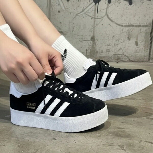 アディダス 靴 レディース スニーカー 24cm レザー BLACK Gazelle Up IH1290-24 ADIDAS