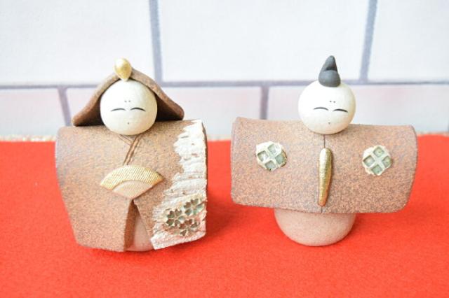 【お雛様】信楽焼　モダン　おしゃれ 雛人形　かわいい ひな人形　コンパクト　陶器 おひなさま　お祝い　ギフト　令和　十二単　お雛様 雛人形 おしゃれ　 初節句 ミニ 焼き物 やきもの 　明神窯　省スペース　z1-03_6