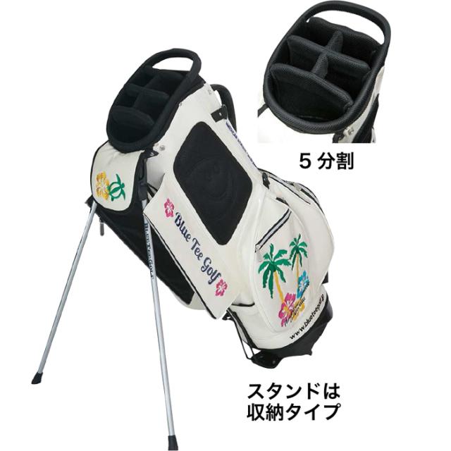 BLUE TEE GOLF ブルーティーゴルフ アロハ オン ザ ビーチ エナメル 9インチ スタンド キャディバッグ BLUE TEE GOLF ブルーティーゴルフ アロハ オン ザ ビーチ エナメル 9