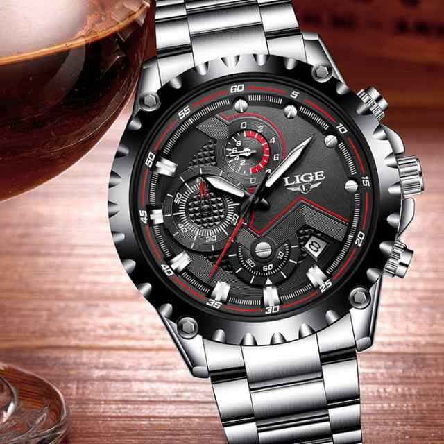 腕時計 メンズ クロノグラフ 1年保証 メンズ 腕時計 カレンダー クロノグラフ搭載 42mm ミディアムフェイス 腕時計 ブラック｜au PAY  マーケット