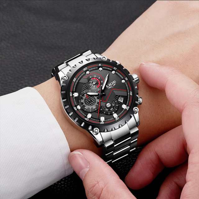 腕時計 メンズ クロノグラフ 1年保証 メンズ 腕時計 カレンダー クロノグラフ搭載 42mm ミディアムフェイス 腕時計 ブラックの通販はau  PAY マーケット - OLIVE | au PAY マーケット－通販サイト