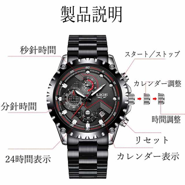 腕時計 メンズ クロノグラフ 1年保証 メンズ 腕時計 カレンダー クロノグラフ搭載 42mm ミディアムフェイス 腕時計 W0225の通販はau  PAY マーケット - OLIVE | au PAY マーケット－通販サイト