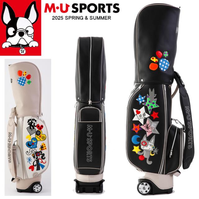 M・U SPORTS ウエサコキャディバッグ ブラック 犬セットシューズ24cm M・U SPORTS ウエサコキャディバッグ ブラック 犬セットシューズ24cm