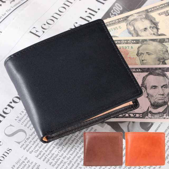 本革 折財布 メンズ 栃木レザー 2つ折り財布 全3色 新生活 プレゼント
