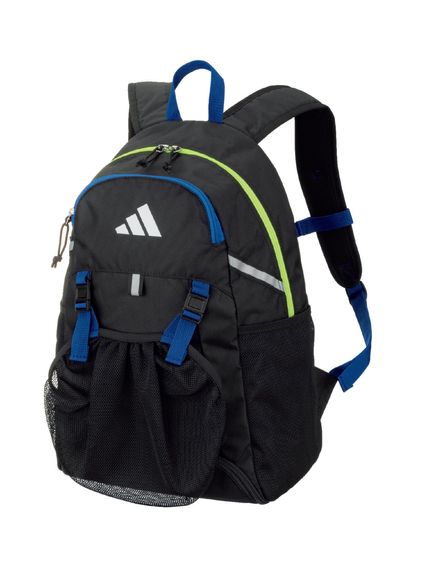 アディダス adidas ボールヨウデイパック 24L ブラック×ブルー×ライム　(ソトヅケネットタイプ) その他バッグ