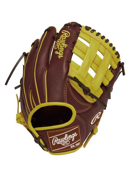 ローリングス Rawlings 軟式 HOH MLB COLOR SYNC(エイチオーエイチエムエルビーカラーシンク)934FS-チョコ/イエロー 軟式グラブ