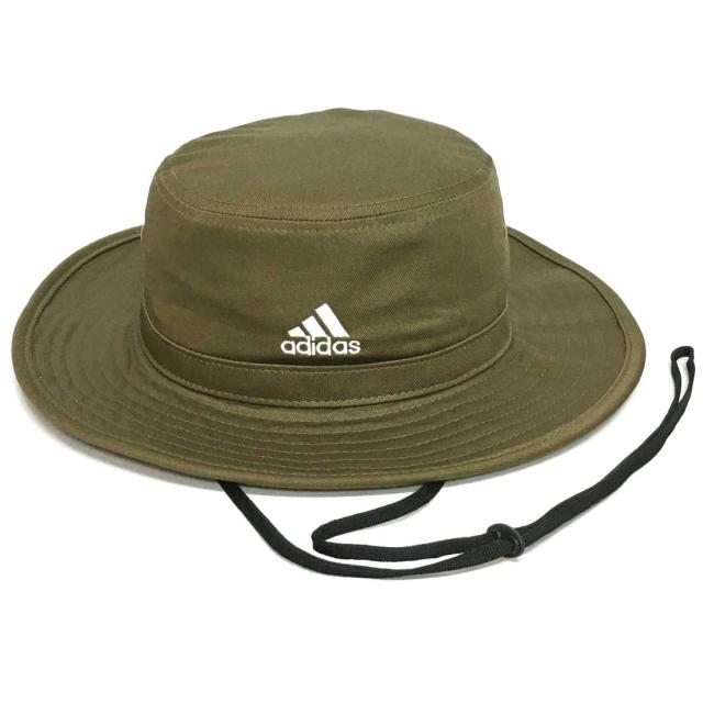 adidas アウトドア 帽子 撥水バケットハット 綿 紐つき 58cm 軽量 洗濯
