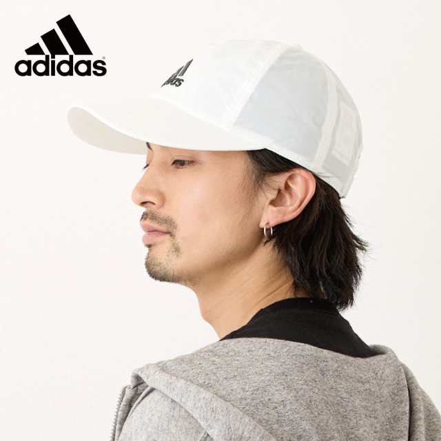 adidas 深め つば長 キャップ 綿100% つば8cm 無地 コットン