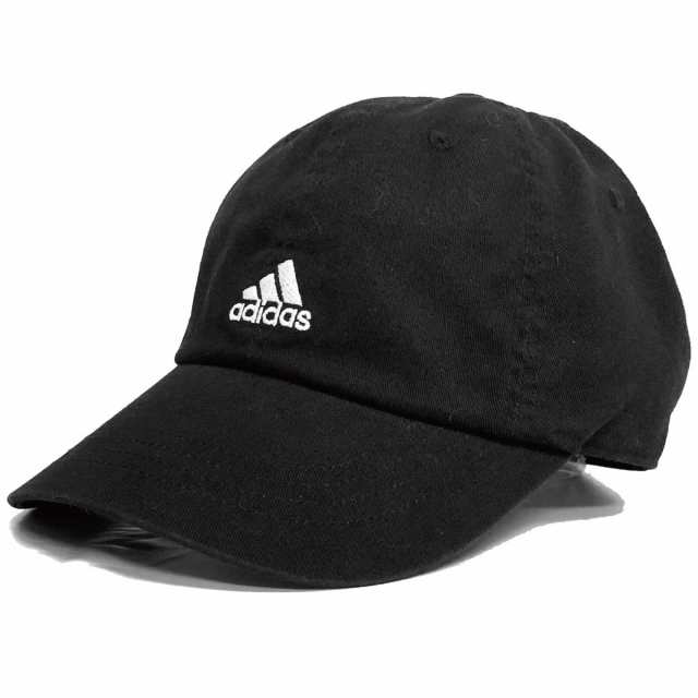 adidas 深め つば長 キャップ 綿100% つば8cm 無地 コットンツイル生地