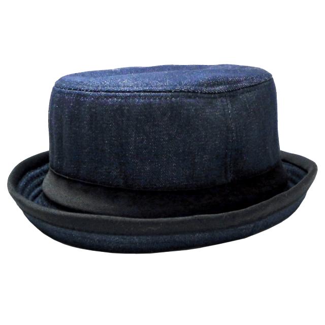 ポークパイハット 61cm 58cm デニム調 帽子 メール便は送料無料 深め