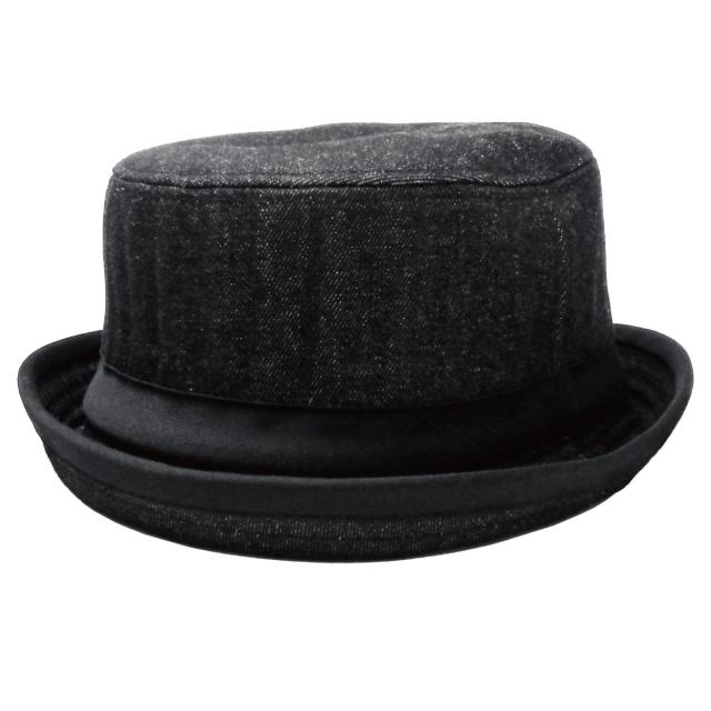 ポークパイハット 61cm 58cm デニム調 帽子 メール便は送料無料 深め