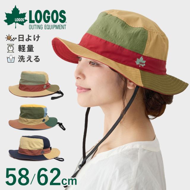 LOGOS パッチワーク アドベンチャーハット 帽子 アウトドア 超