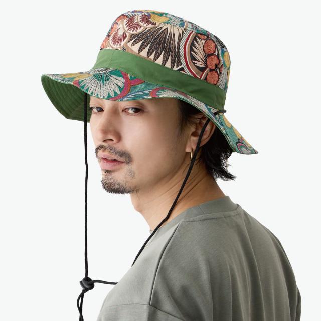 リバーシブル サファリハット 帽子 無地＆エスニック柄 60cm BIG