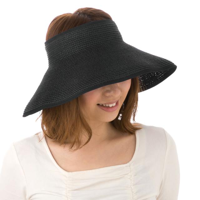 【新品】サンバイザー　折り畳み　紫外線　麦わら　サンカット　　UV 帽子　ゴルフ 新品】サンバイザー 折り畳み 紫外線 麦わら サンカット UV 帽子