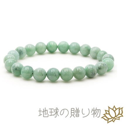 本翡翠◆柔らかで上品な千歳緑　翡翠　AA’8ｍｍブレスレット　の通販は 14,080円
