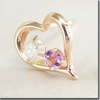 ピアス レディース 天然 ダイヤモンド 18k 18金 k18 ピンクゴールド ピンクトルマリン 品番FJ-010 2営業日前後の発送予定_1