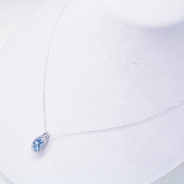 18kホワイトゴールドブルーダイヤ×ダイヤモンドネックレス K18ホワイトゴールドブルーダイヤネックレス | 三愛 ONLINE SHOP