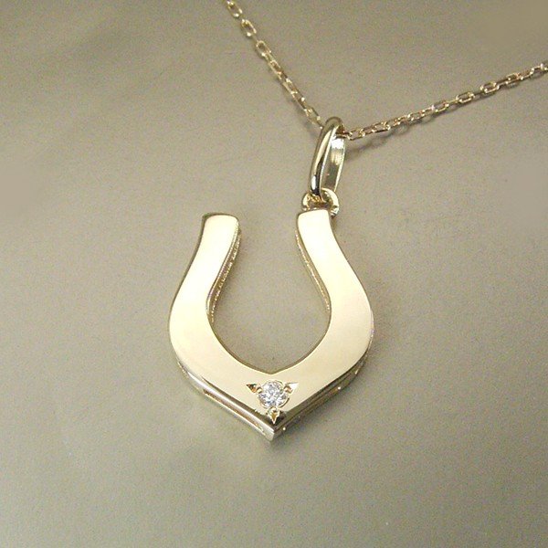 ネックレス レディース 天然 ダイヤモンド 18k 18金 k18 幸運 ホースシュー 一粒 馬蹄 品番MA-0301 2営業日前後の発送予定_1